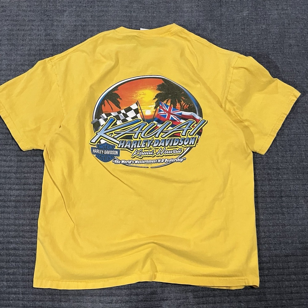 Y2K  Harley Davidson Kauai Hawaii Island Riders Shirt Sz XL Made in USA